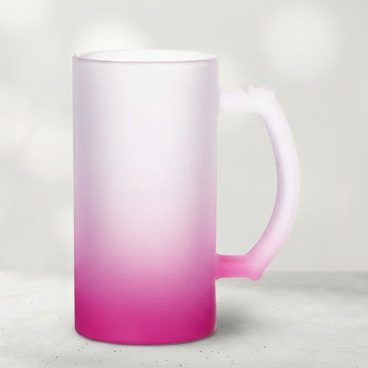 Jarra Cervecera en Vidrio Opalizado (Esmerilado)